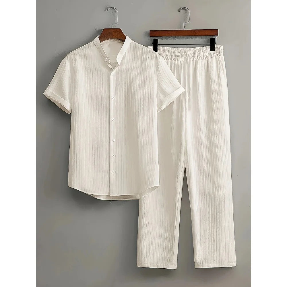 Herren Sommer Set Vlies 2025 bestehend aus Kurzärmligem Tshirt und locker sitzender Hose